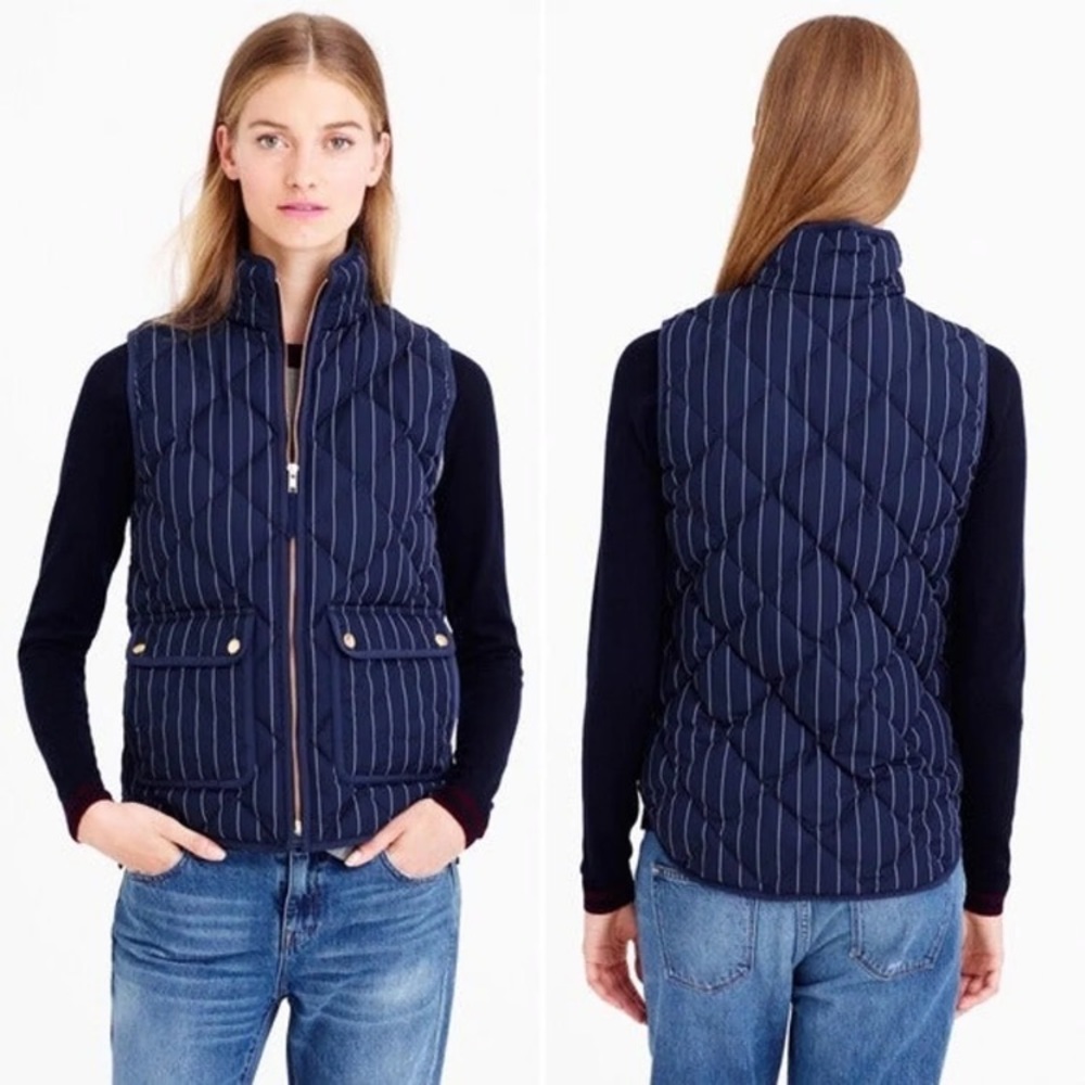 J.Crew Navy pinstriped Excursion quilted vest - Picture 12 of 12
